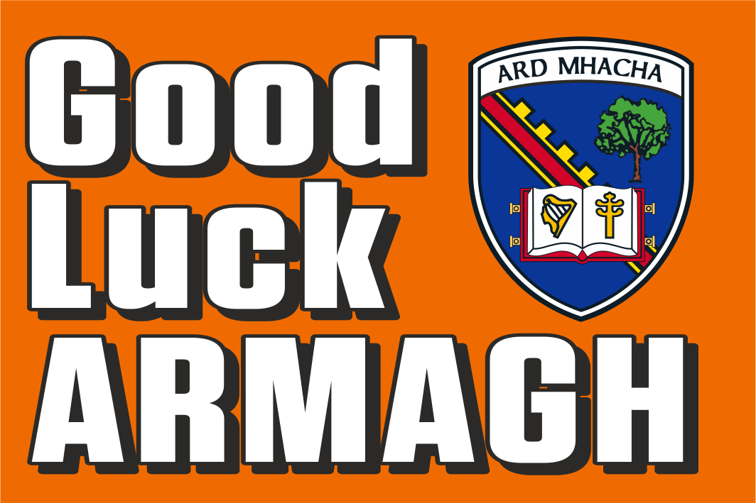 Armagh GAA Crest 'Good Luck Armagh' Flag