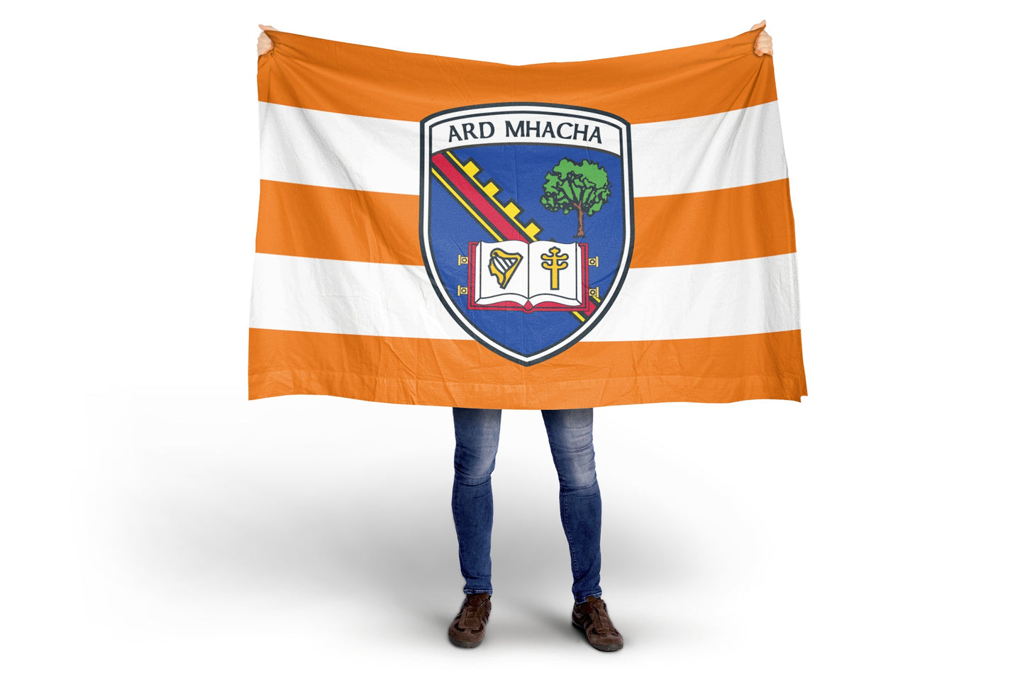 Armagh GAA Orange and White Striped Flag