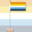 Aroace Flag with horizontal stripes on a multicolored background
