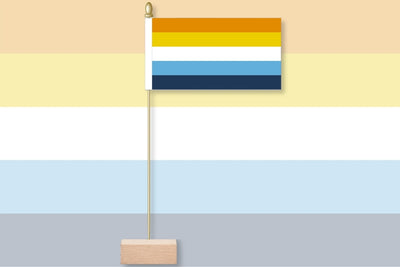 Aroace Flag with horizontal stripes on a multicolored background