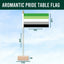 Aromantic pride table flag with dimensions and Flags Ireland logo on a blue background