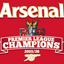 Arsenal Premier League Champions 2025/26 logo on a red background