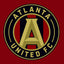 Atlanta United FC logo on a red background