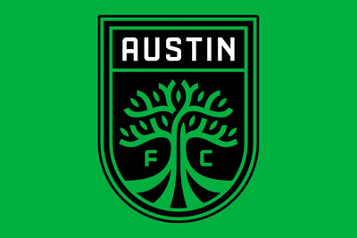 Logo of Austin FC with a tree design on a green background