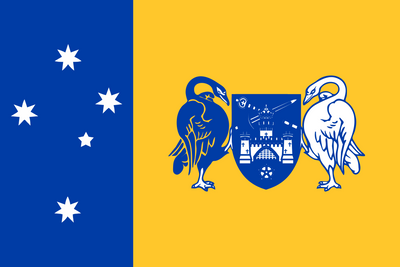 Australian Capital Flag. The flag uses the Canberra city colours of blue and gold (which also happen to be the heraldic colours of Australia).