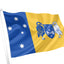 Australian Capital Flag. The flag uses the Canberra city colours of blue and gold (which also happen to be the heraldic colours of Australia).