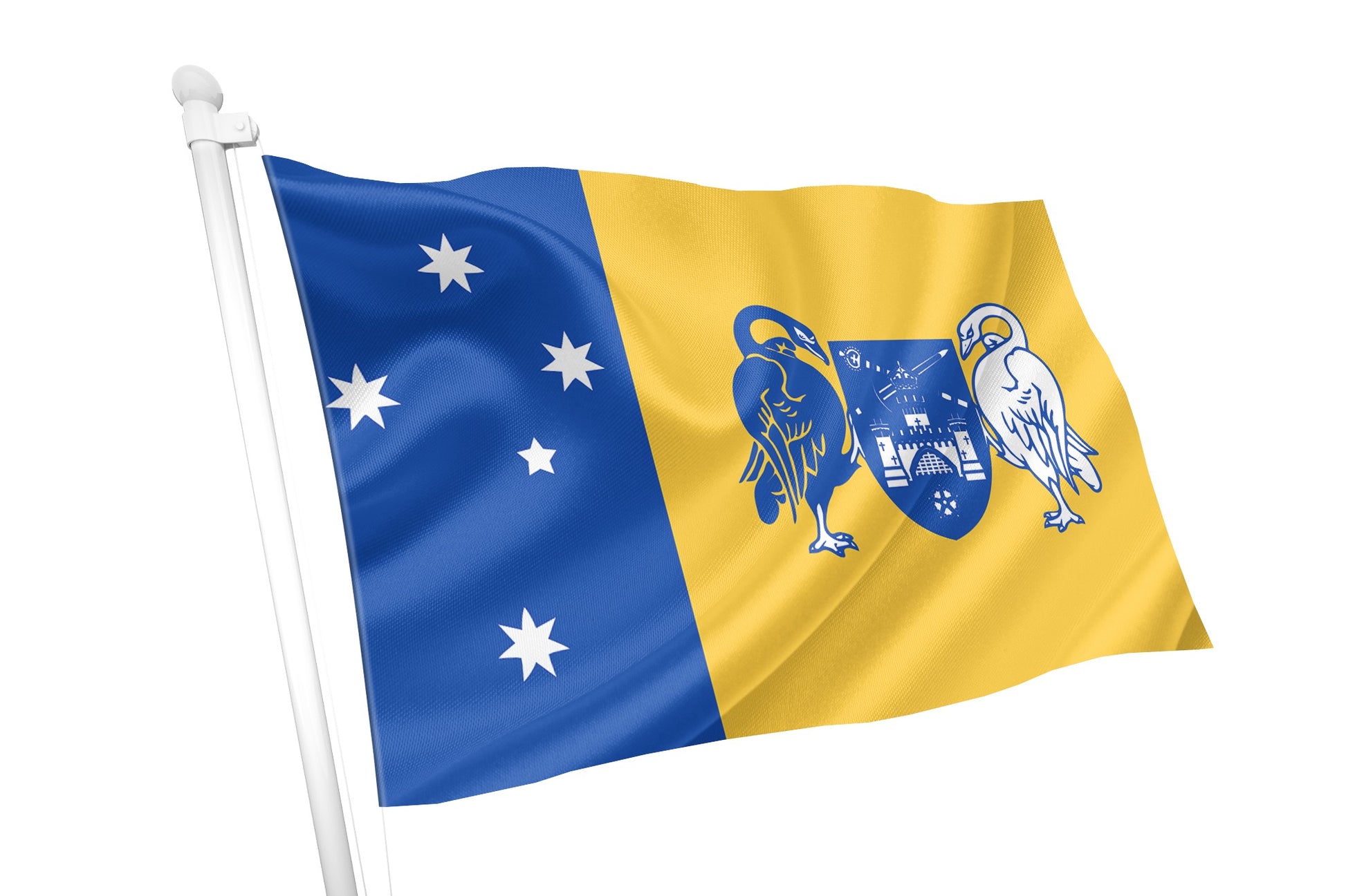 Australian Capital Flag. The flag uses the Canberra city colours of blue and gold (which also happen to be the heraldic colours of Australia).