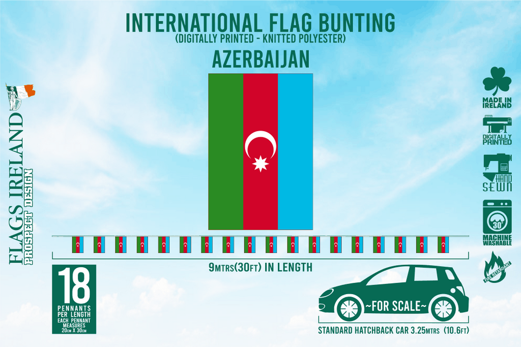 Azerbaijan Flag Bunting