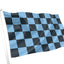 Azurblaue und weiße karierte Flagge
