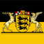 Baden-Württemberg State Army Flag, Germany, featuring a horizontal bicolor design of black and yellow. The yellow section is the traditional saffron color of the duchy, while the black section represents the upper half.