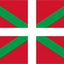 Flag with green and white cross on a red background. Basque Country Flag.
