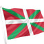 Flag with green and white cross on a red background. Basque Country Flag.