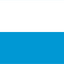 Bavaria Striped Flag. A simple two-color graphic with a white upper half and a bright blue lower half, split evenly by a horizontal line.