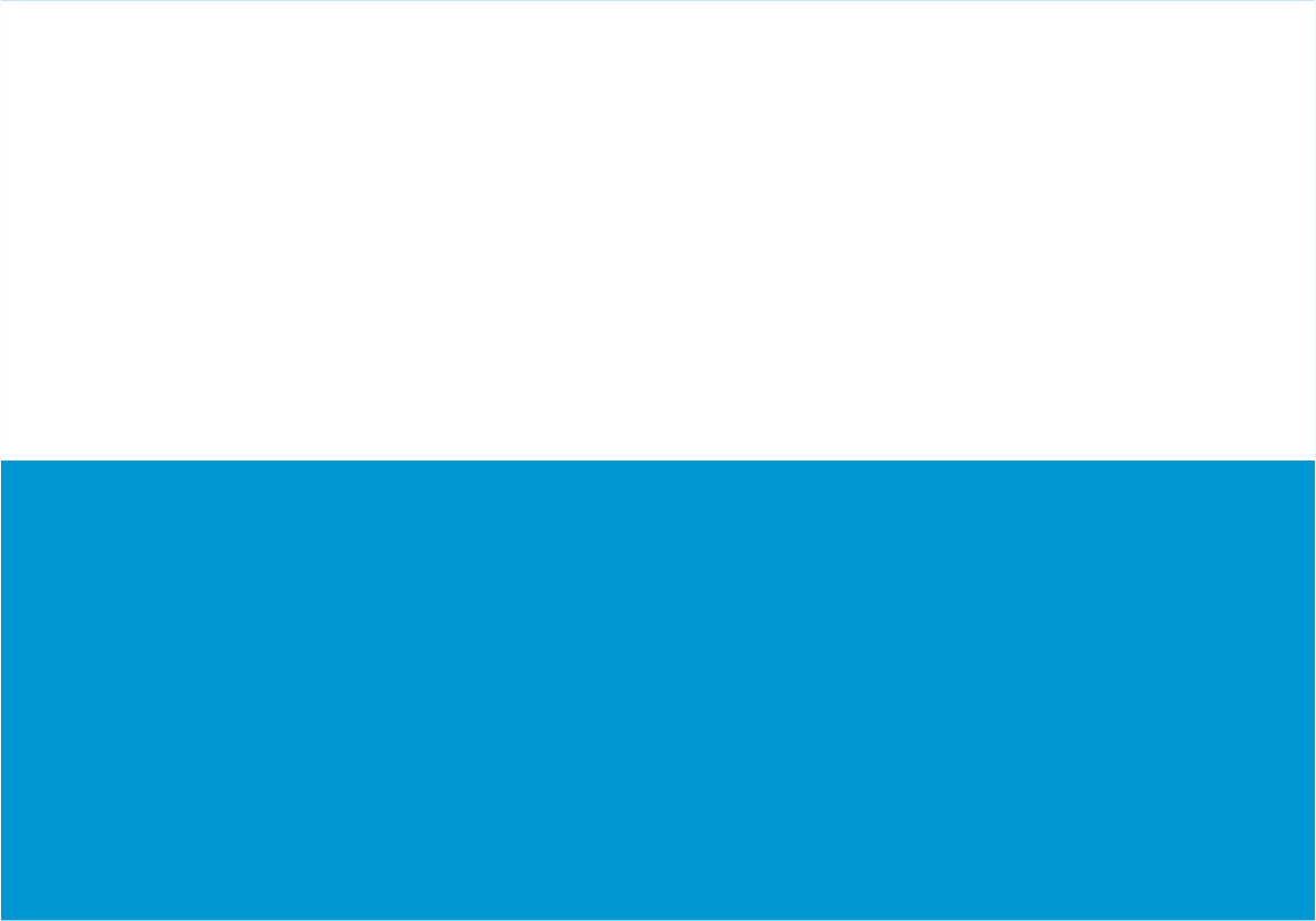 Bavaria Striped Flag. A simple two-color graphic with a white upper half and a bright blue lower half, split evenly by a horizontal line.