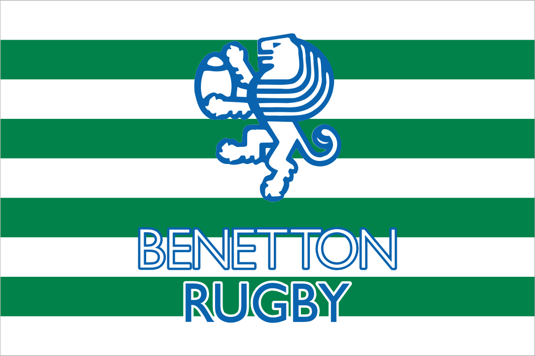 Benetton Rugby logo with green and white stripes