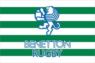 Benetton Rugby logo with green and white stripes