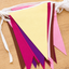 Color swatch of berry and cocoa triangle bunting with cream, hot pink, purple, marron, baby pink and brown colours.