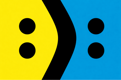 Bipolar Disorder Flag blue, yellow and black happy and sad face neurodiversity