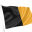 Flag with black and gold colors on a white background