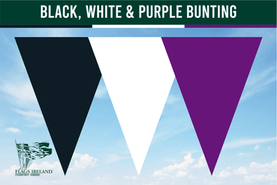 Black, White & Purple Colour Bunting