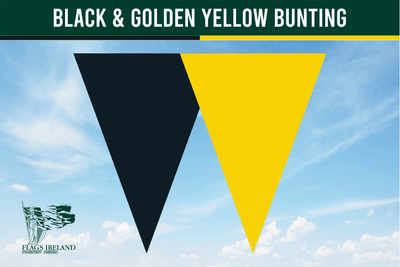 Schwarze und goldgelbe Farbflagge