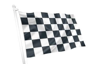 Bandeira quadriculada preta e branca