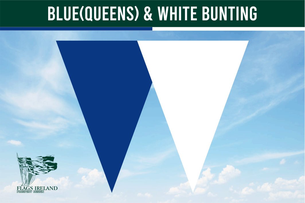 Blue(EU/Queens) & White Colour Bunting