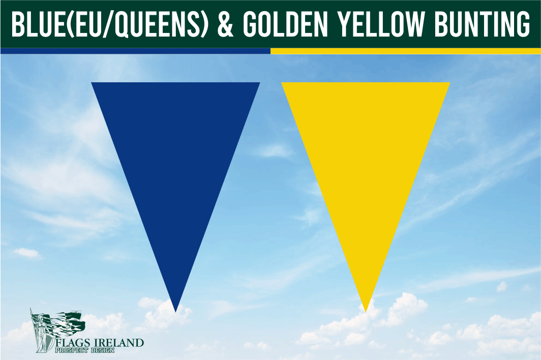 Blaue (St. Patrick's/County Blue) und goldgelbe Farbflagge