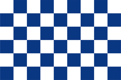 Blue(Queens) and White Chequered Flag