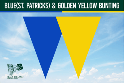 Estamenha de cor azul (St. Patrick's/County Blue) e amarelo dourado