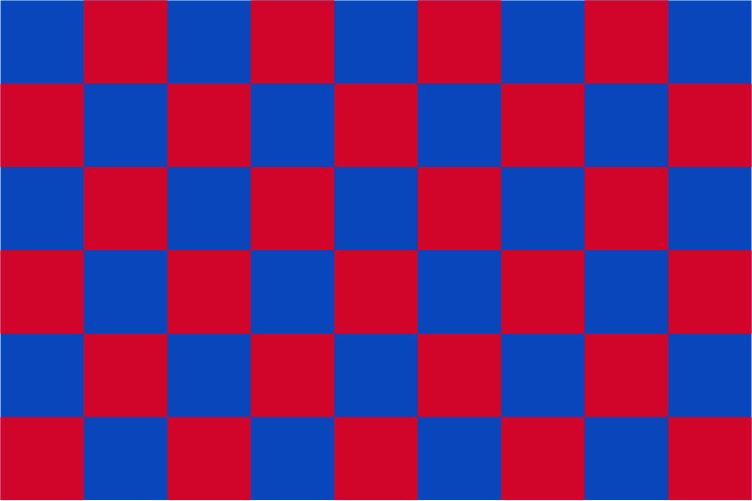 Blue & Red Chequered Handwaver Flag
