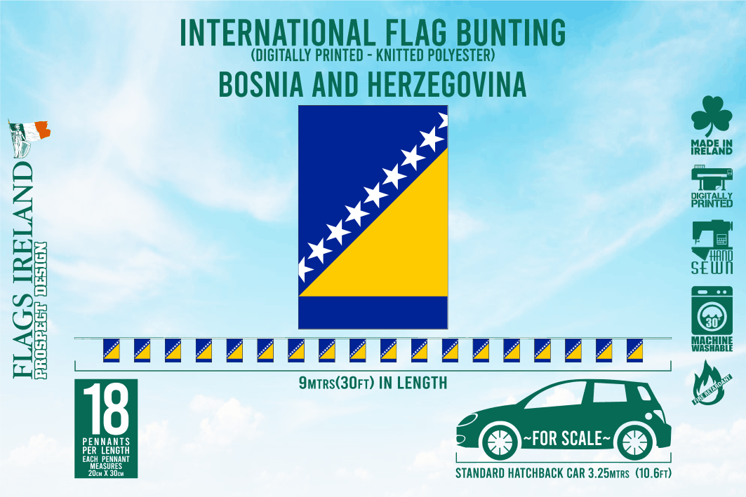 Bosnia and Herzegovina Flag Bunting