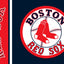 Boston Red Sox logo on a navy background with red text