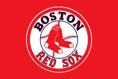 Boston Red Sox logo on a red background