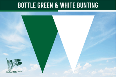 Bottle Green & White Colour Bunting