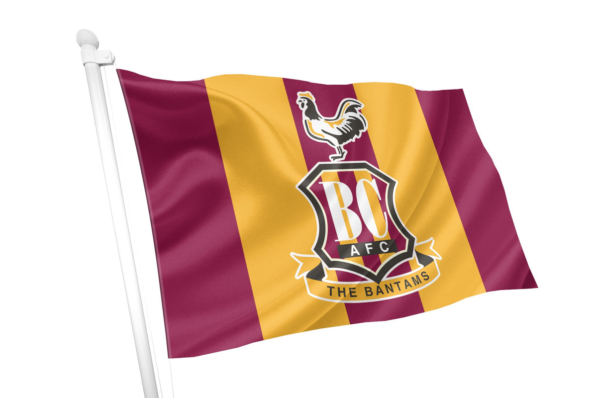 Club Flags Design Bradford City Football Club Flag - Premium Knitted Polyester, Multiple ...