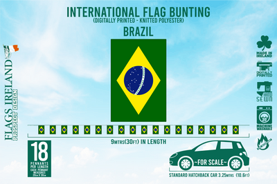 Wimpelkette mit Brasilien-Flagge