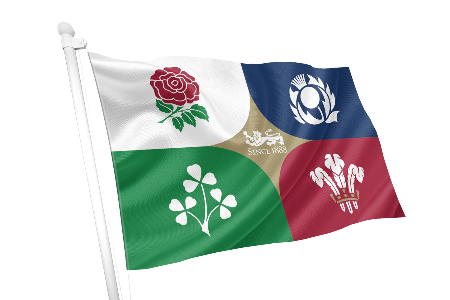 Bandeira com crista de rugby da Irlanda