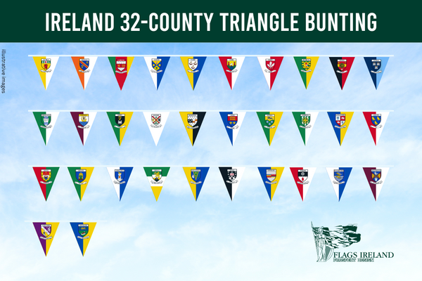 Ireland 32 County Triangle Bunting – Flags Ireland Prospect Design