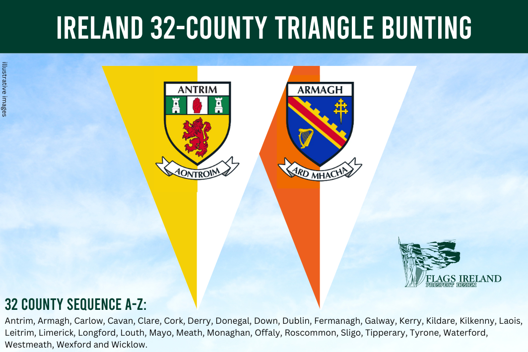 County Code Flags Ireland 32 County Triangle Bunting – Flags Ireland Prospect Design