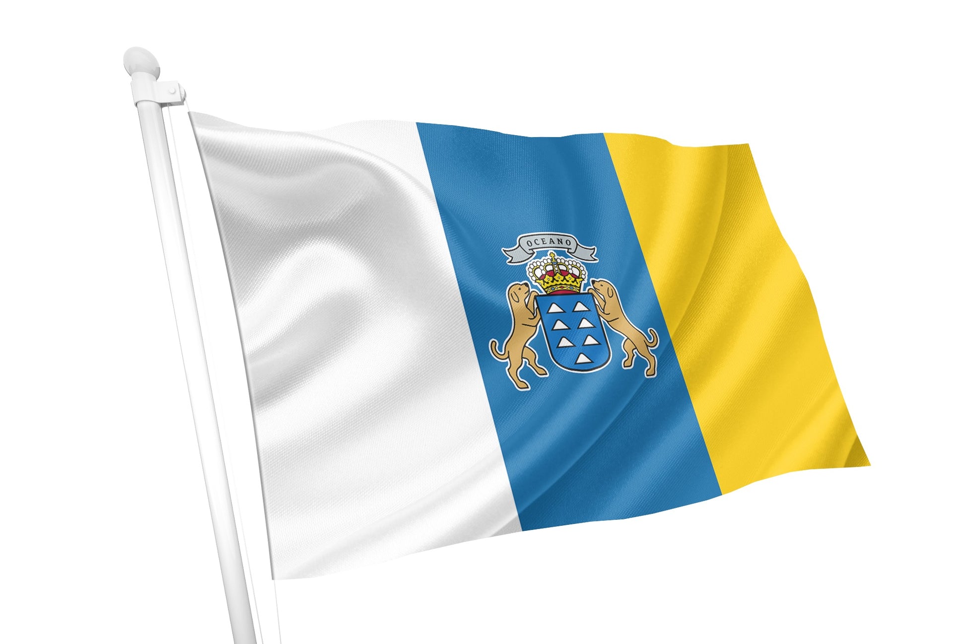 Flag with a coat of arms on a white background