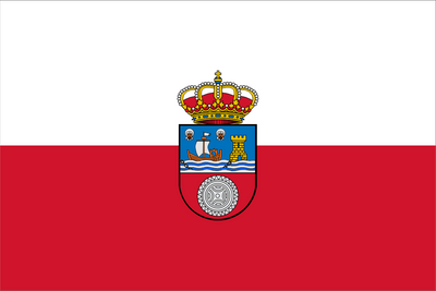 Cantabria Flag. White and Red with crest in the middle.
