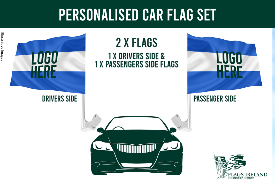 Personalised Logo Car Flag Set