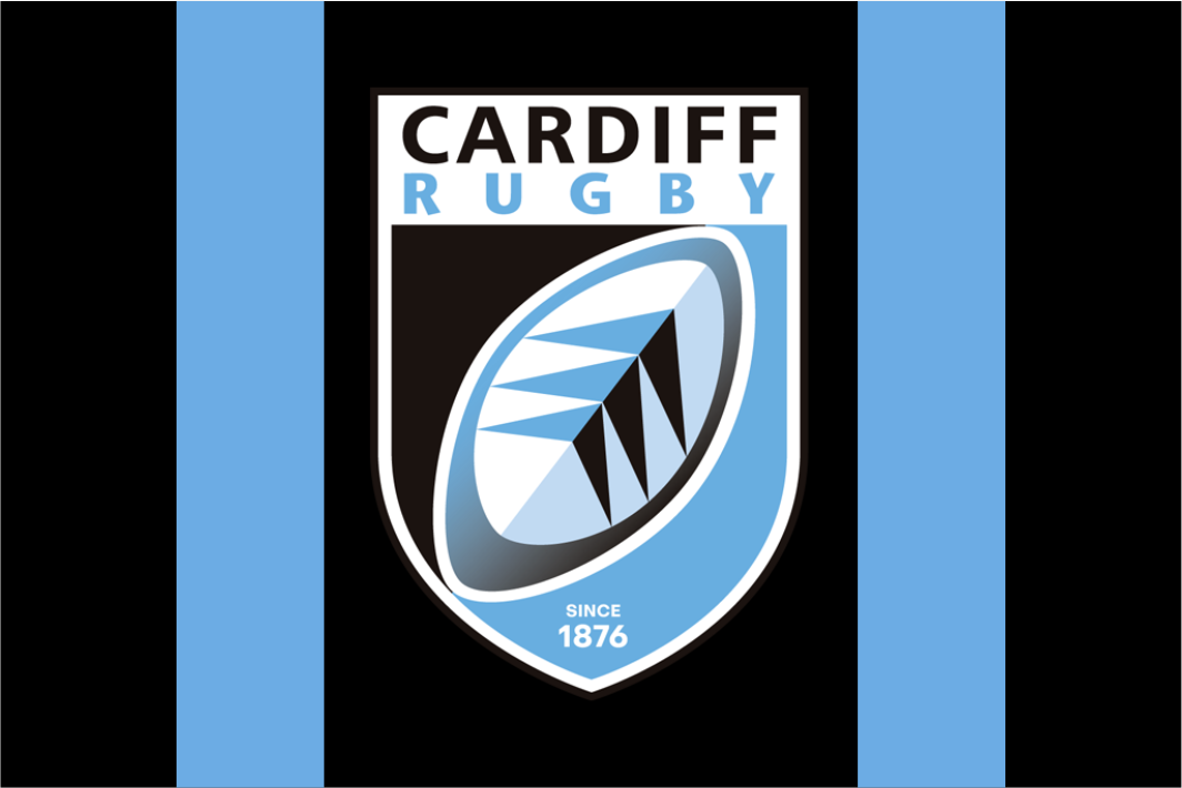 Cardiff Rugby Flag since 1876 black and blue