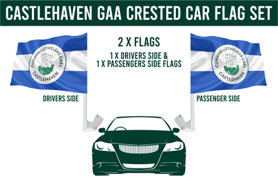 Castlehaven GAA Club Crest Car Flag Set