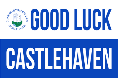 Castlehaven GAA Crested ''GOOD LUCK CASTLEHAVEN'' Flag