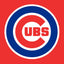 Chicago Cubs logo with red background