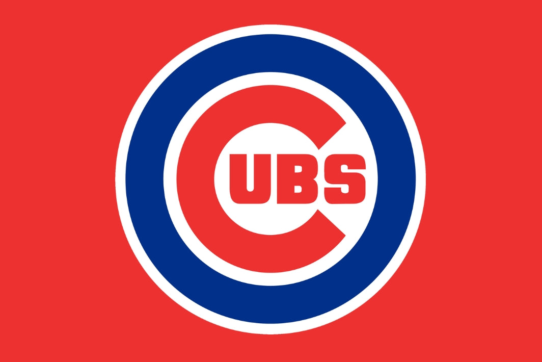 Chicago Cubs logo with red background