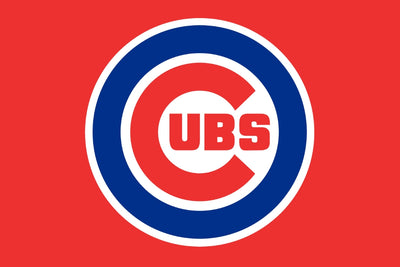 Chicago Cubs logo with red background