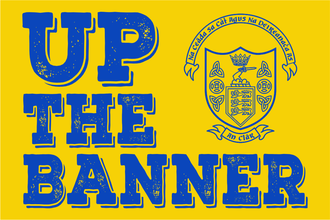 Clare GAA ''Up The Banner'' Crest Flag | Flags Ireland – Flags Ireland ...